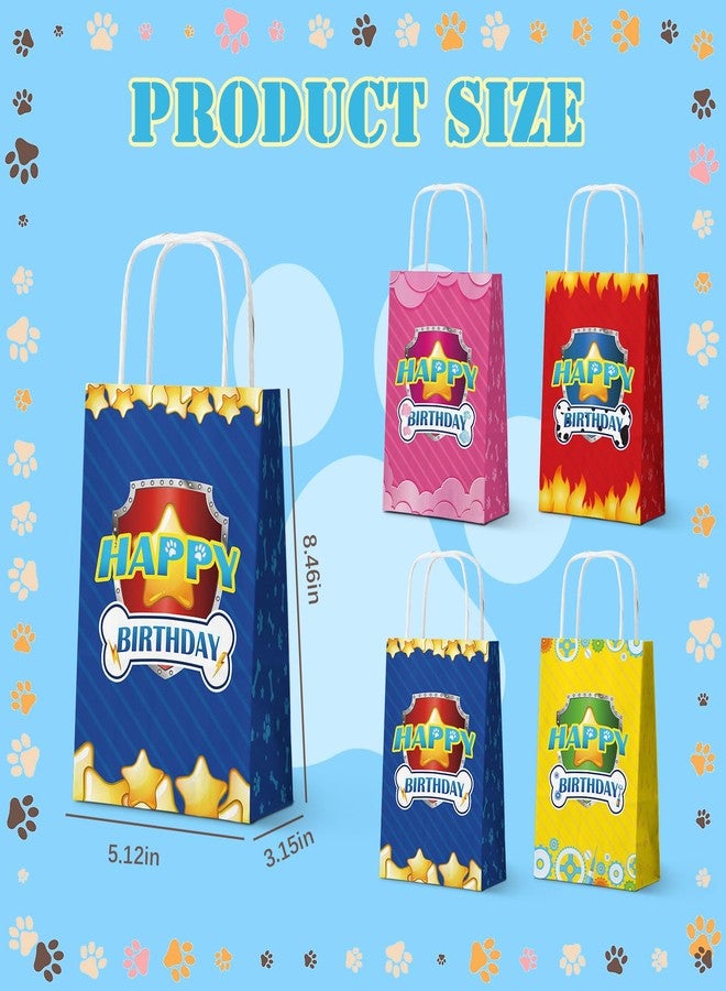 WEEPA 16 Pcs Paw Print Gift Bags Dog Paw Goodie Bags Paw Paper Candy Bag with Handle for Paw Print Birthday Decorations - Image 2